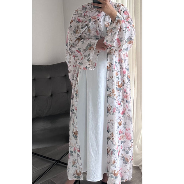 SUMMER PRINT PASTEL PRINT OPEN ABAYA