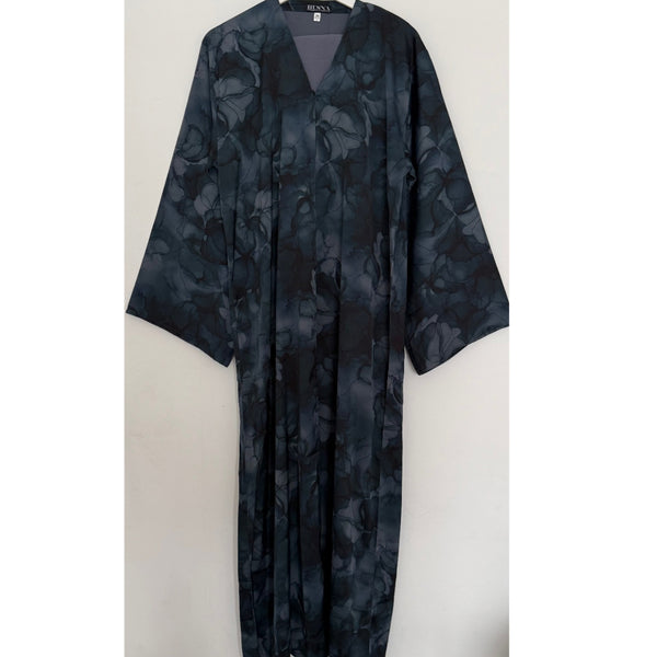 LIMITED EDITION 2 PIECE SET YUSRA 3.0 OPEN ABAYA COLLECTION WITH BUTTONS - TEAL