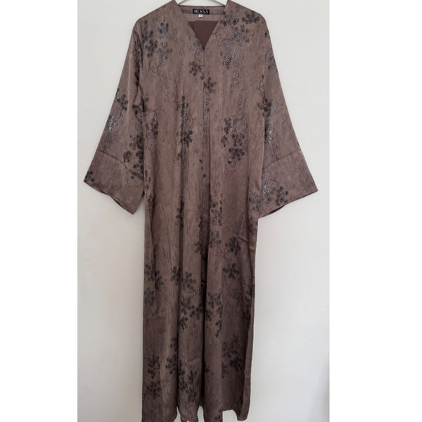 LIMITED EDITION HIBA OPEN ABAYA WITH BUTTONS - MUAVE