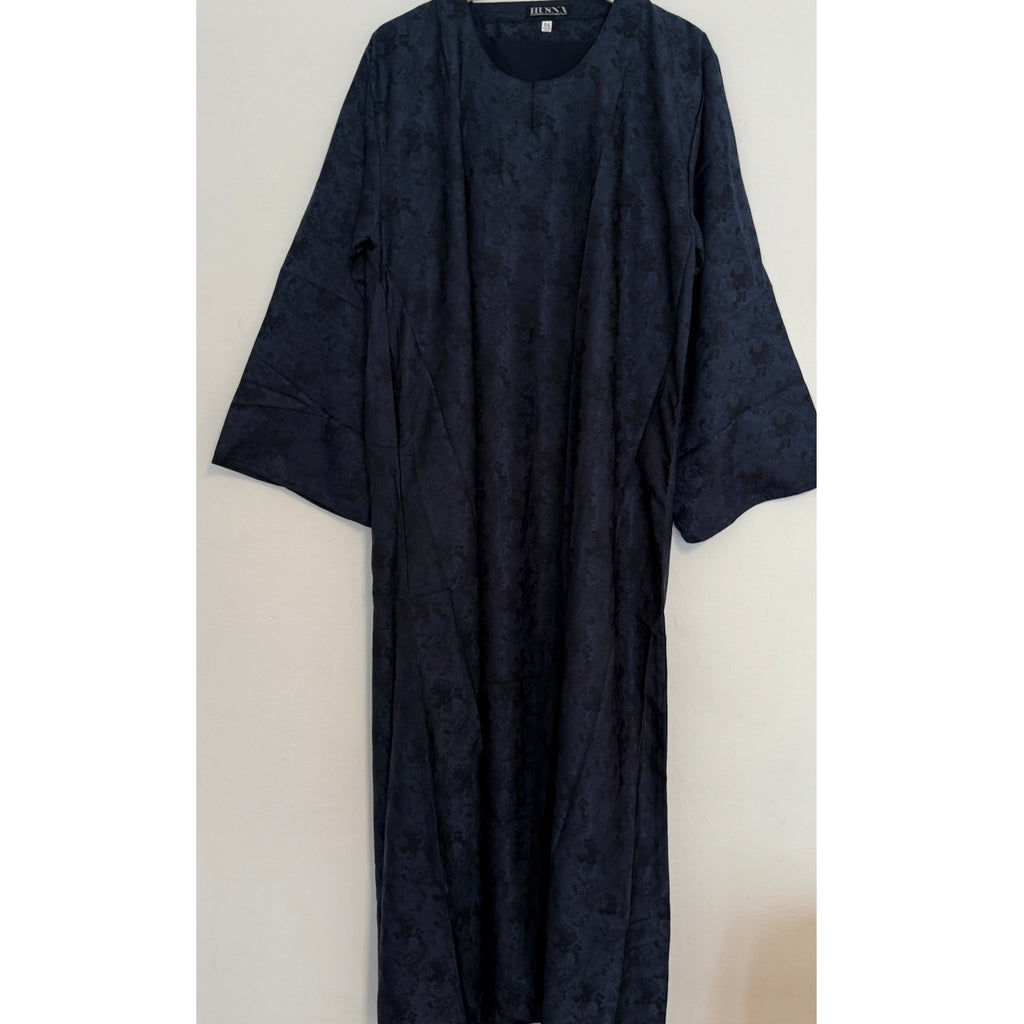 AZRA JACQUARD CLOSED PRINT ABAYA NAVY