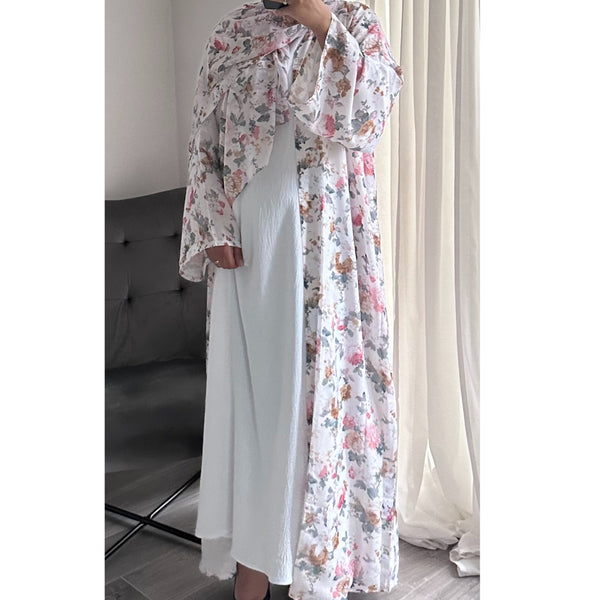 SUMMER PRINT PASTEL PRINT OPEN ABAYA
