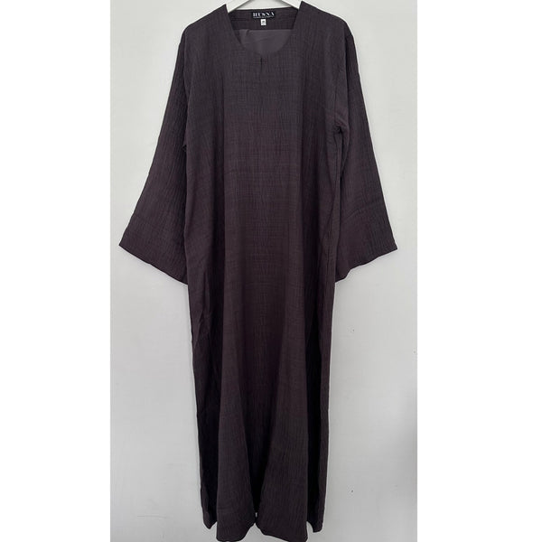 SOFT CLOSED LINEN ABAYA MAUVE
