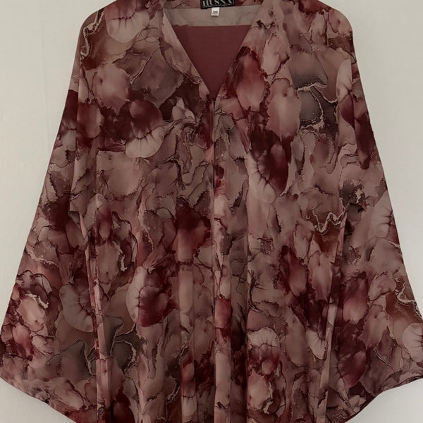 LIMITED EDITION YUSRA 4.0 OPEN ABAYA WITH BUTTONS - PINK