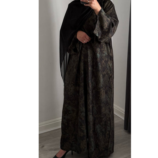 LIMITED EDITION INAYAT PRINTED ABAYA GREEN MIX