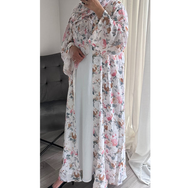 SUMMER PRINT PASTEL PRINT OPEN ABAYA