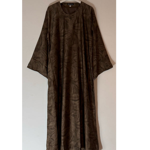 YARA 3.0 CLOSED ABAYA WITH POCKET - BEIGE/BROWN