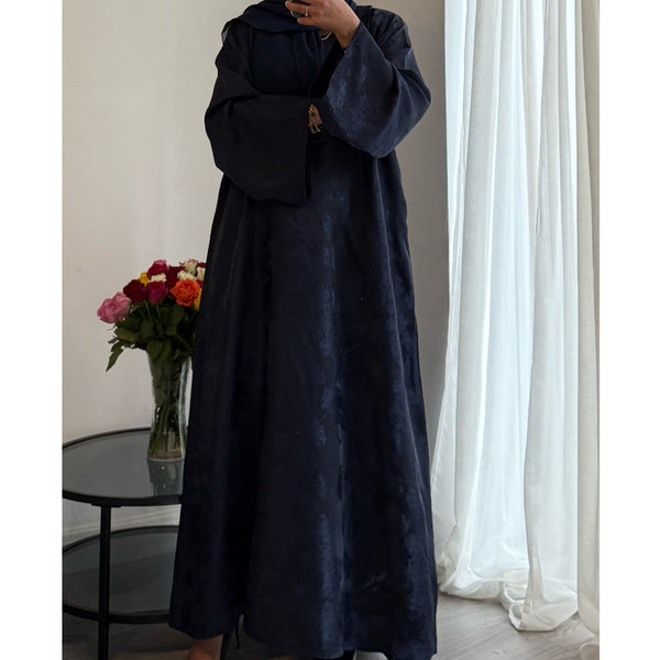 SAFINA - Jacquard printer closed abaya midnight blue
