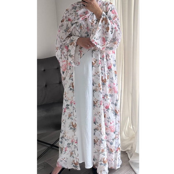 SUMMER PRINT PASTEL PRINT OPEN ABAYA