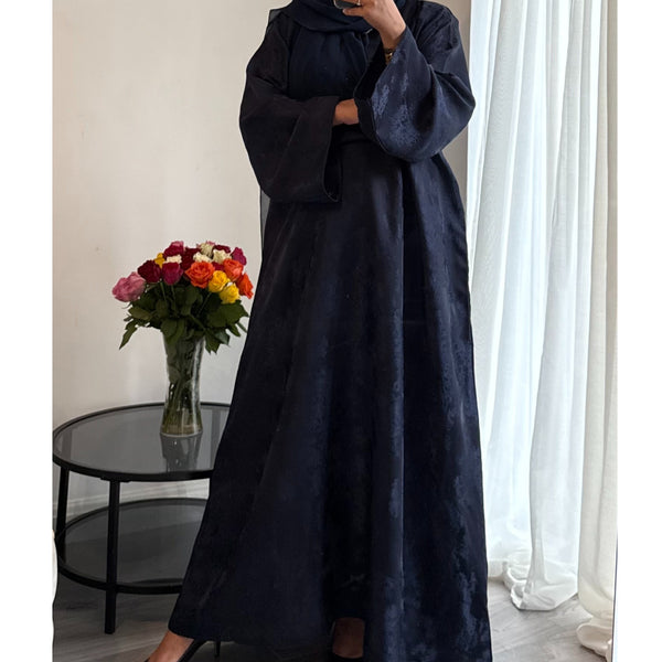 SAFINA - Jacquard closed abaya navy