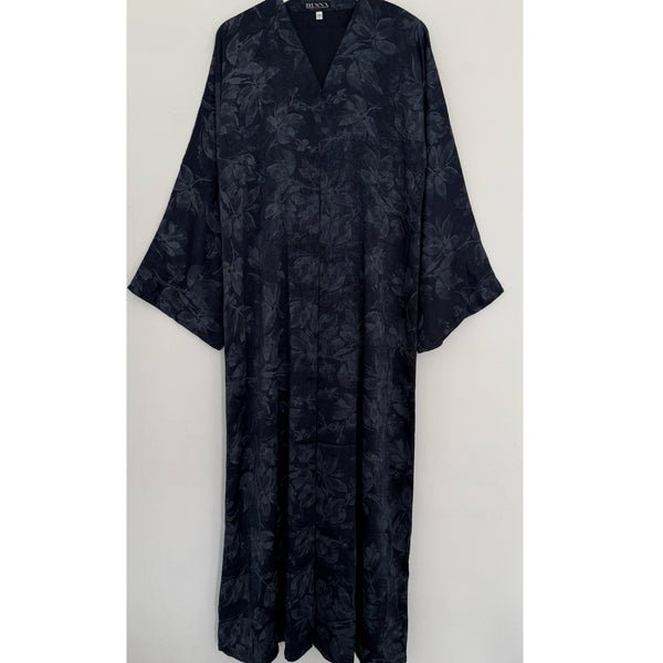ANEESA FLOWER OPEN ABAYA NAVY