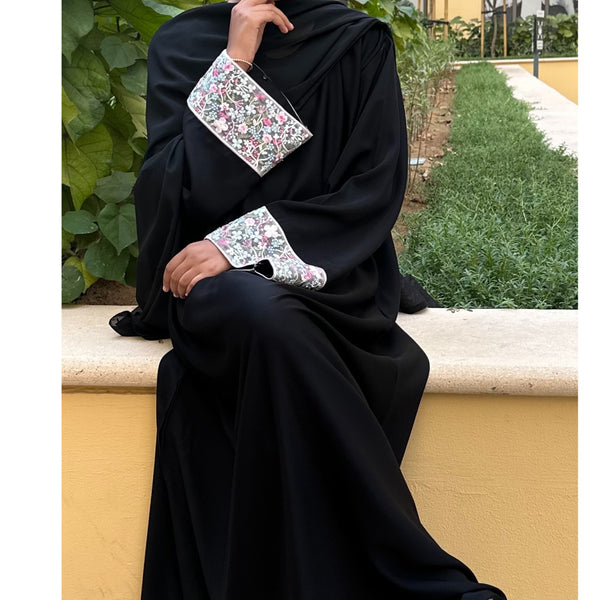 FLOWER GARDEN CLOSED ABAYA PINK