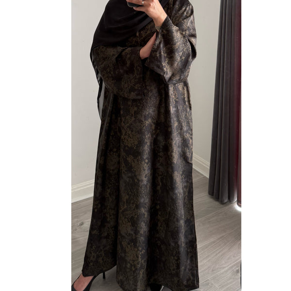LIMITED EDITION INAYAT PRINTED ABAYA GREY MIX