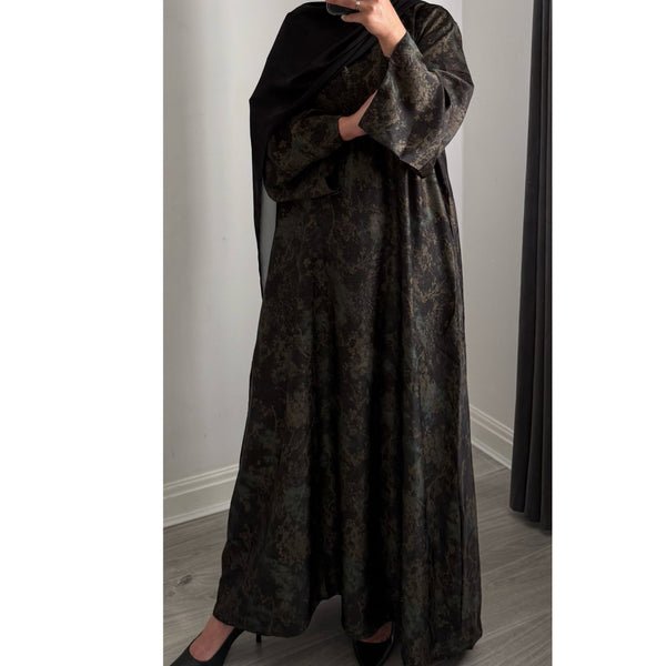 LIMITED EDITION INAYAT PRINTED ABAYA GREEN MIX