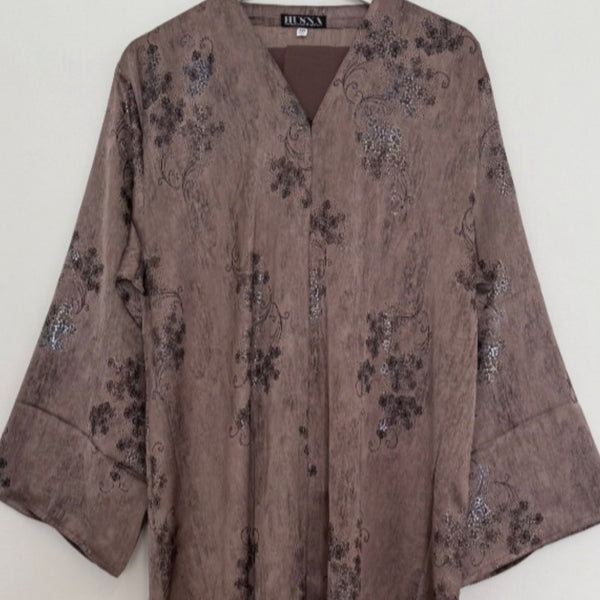 LIMITED EDITION HIBA OPEN ABAYA WITH BUTTONS - MUAVE
