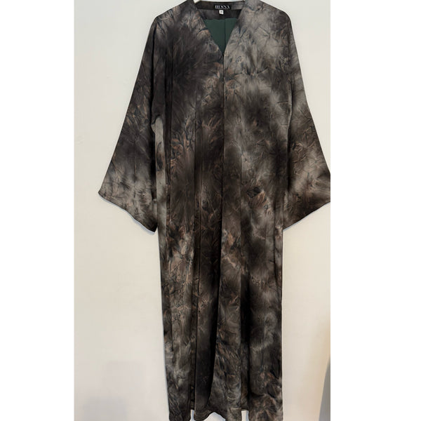TIE DYE MARBLE OPEN ABAYA WITH BUTTONS