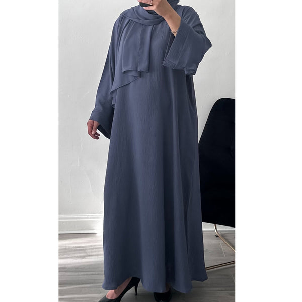 EVERYDAY CREPE ABAYAS DENIM BLUE