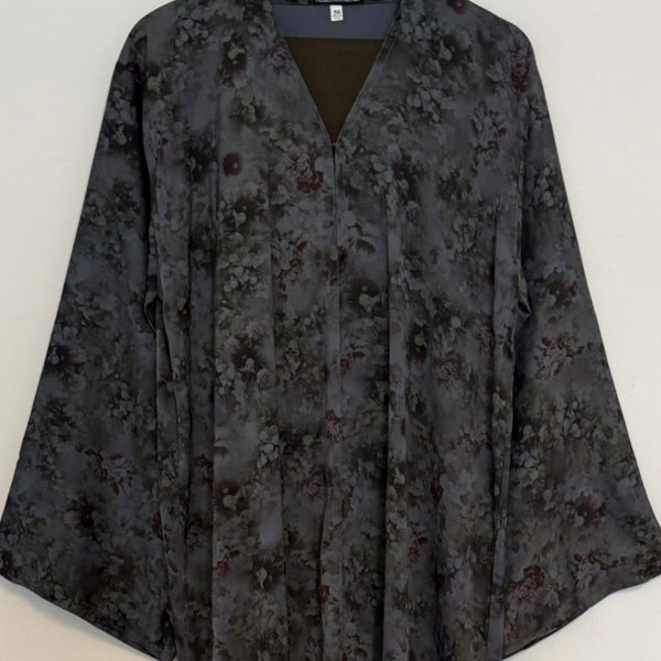 LIMITED EDITION HANIYA OPEN ABAYA WITH BUTTONS - BROWN MIX