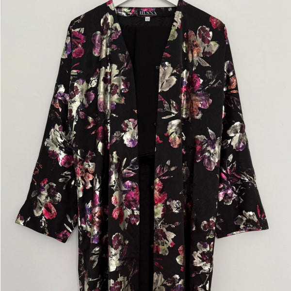 LIMITED EDITION Amara open abaya with buttons - black