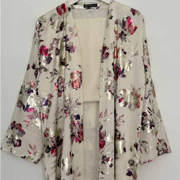 LIMITED EDITION Amara open abaya with buttons - cream