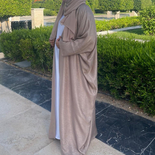 OPEN FARASHA KIMONO STYLE ABAYA BEIGE/LATTE