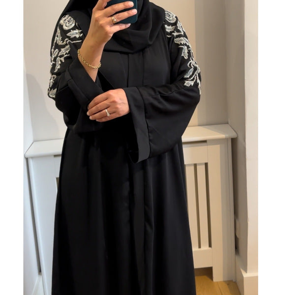 AWRAH WHITE EMBELLISHED ABAYAS