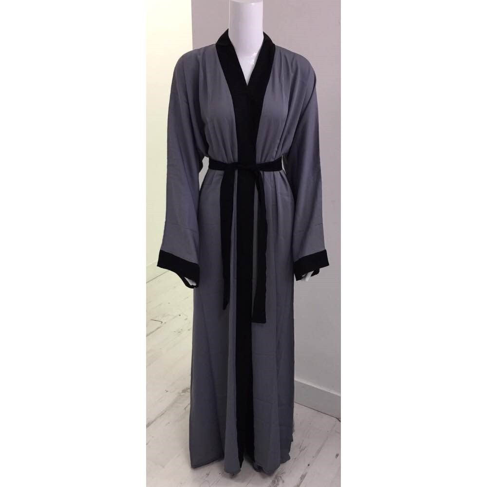 OPEN ABAYA GREY/BLACK
