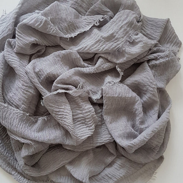 CRIMP LIGHT GREY HIJAB - Husna Collections