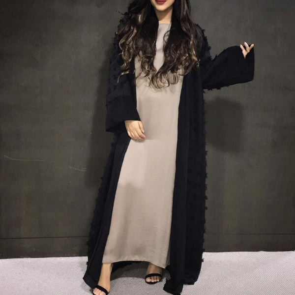 OPEN KIMONO/ABAYA BLACK