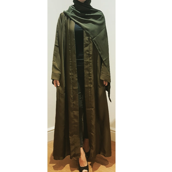 OPEN ABAYA KHAKI