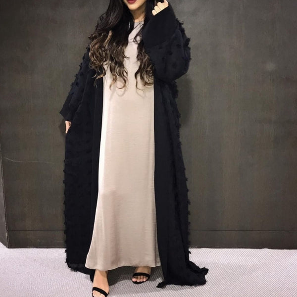 OPEN KIMONO/ABAYA BLACK