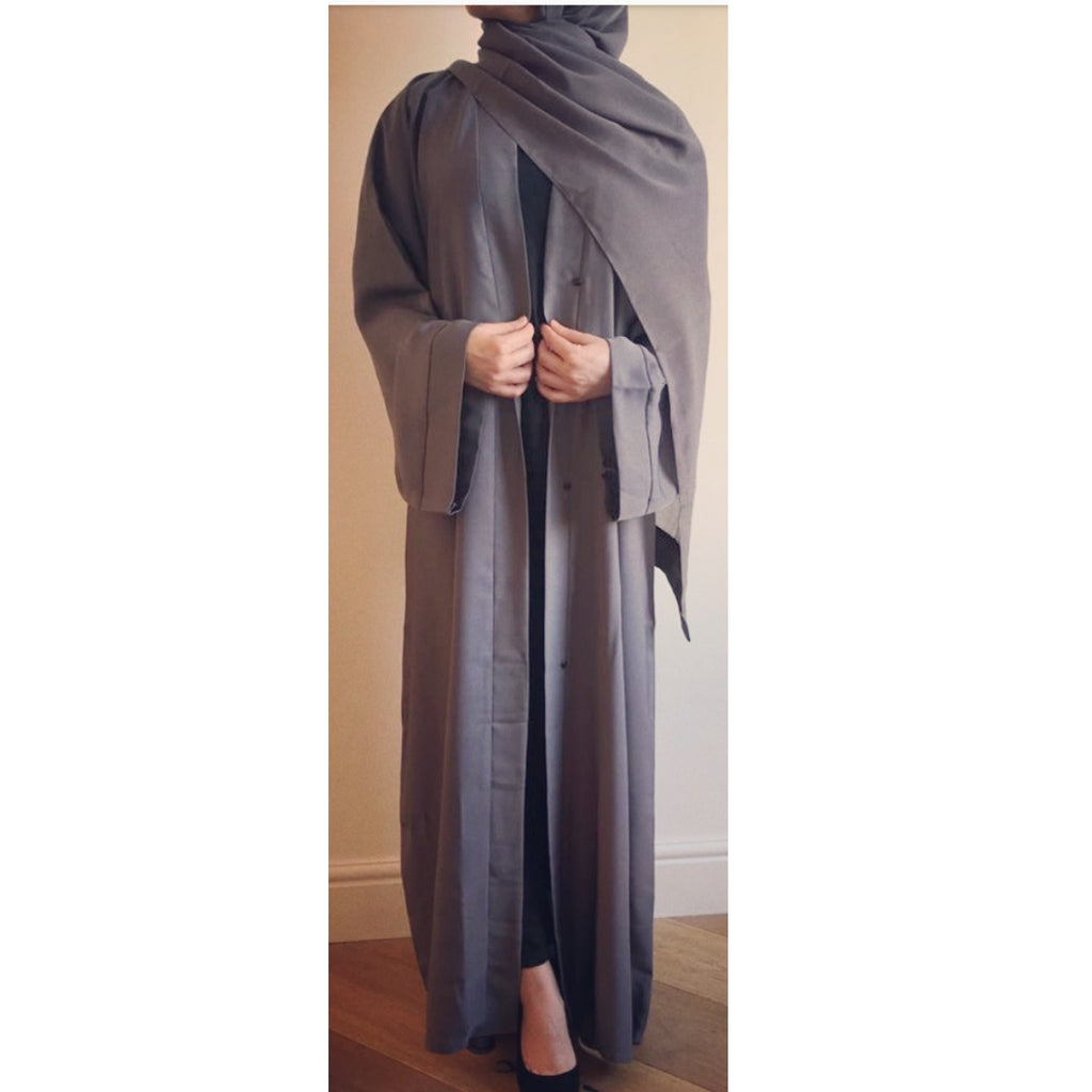 OPEN ABAYA GREY