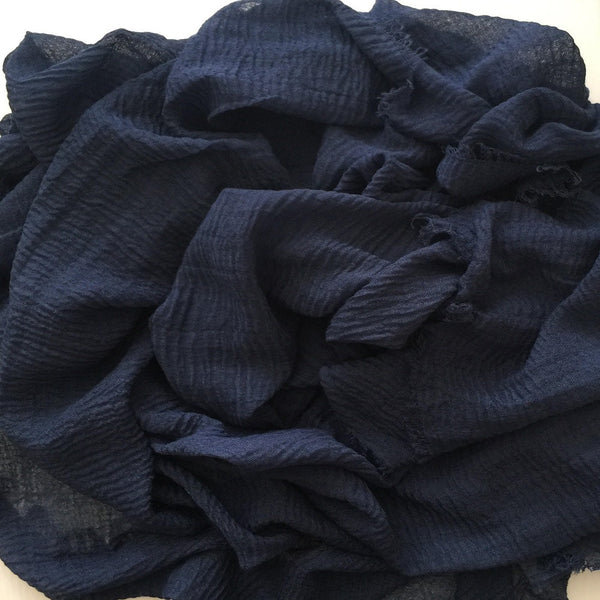 CRIMP NAVY HIJAB - Husna Collections