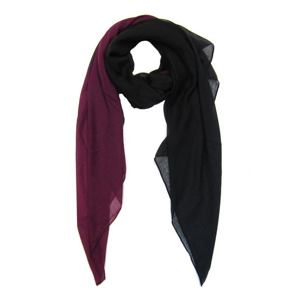 OMBRE 2 TONED BLACK & PLUM - Husna Collections