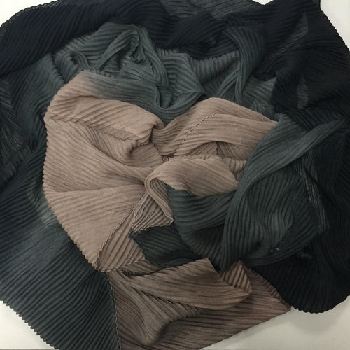 CRINKLE MODAL OMBRE BLACK - Husna Collections