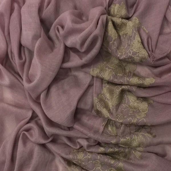 GOLD CROCHET DUSTY PINK HIJAB - Husna Collections