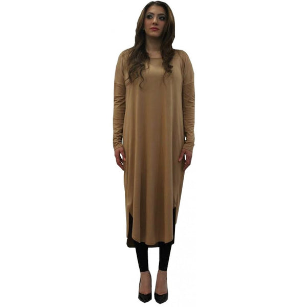 FLOATER DRESS CAMEL - Husna Collections