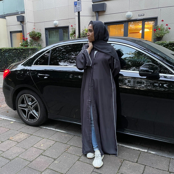 SABEEN ABAYA DARK GREY