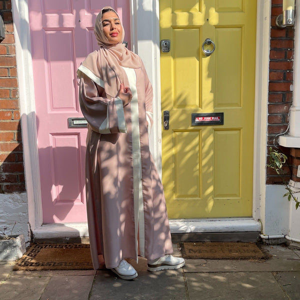 OPEN ABAYA LIGHT BLUSH/CREAM