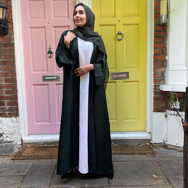 OPEN ABAYA FOREST GREEN