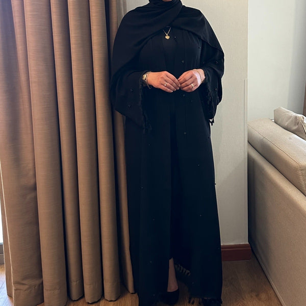 BLACK PEARL TASSEL ABAYA
