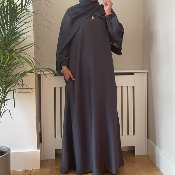 LIYAN ABAYA DARK GREY