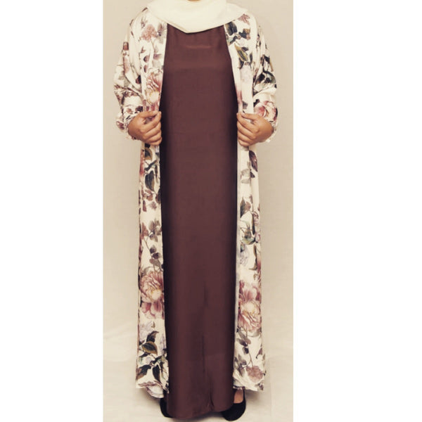 SLIP DRESS DARK BROWN