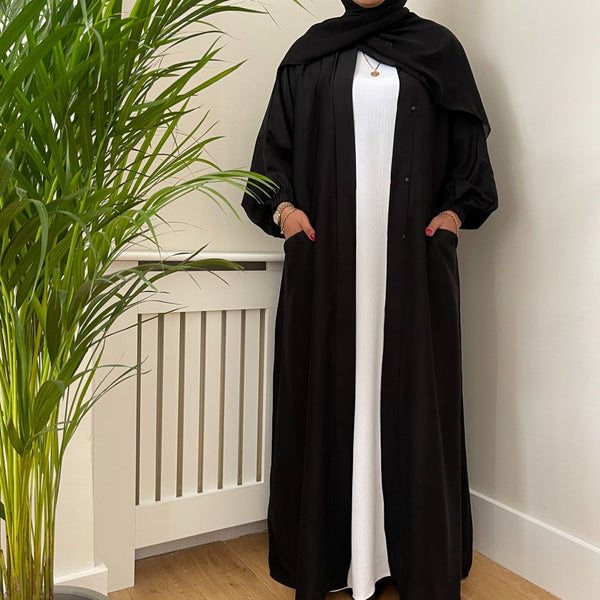 BLACK 2 POCKET ESSENTIAL ABAYA