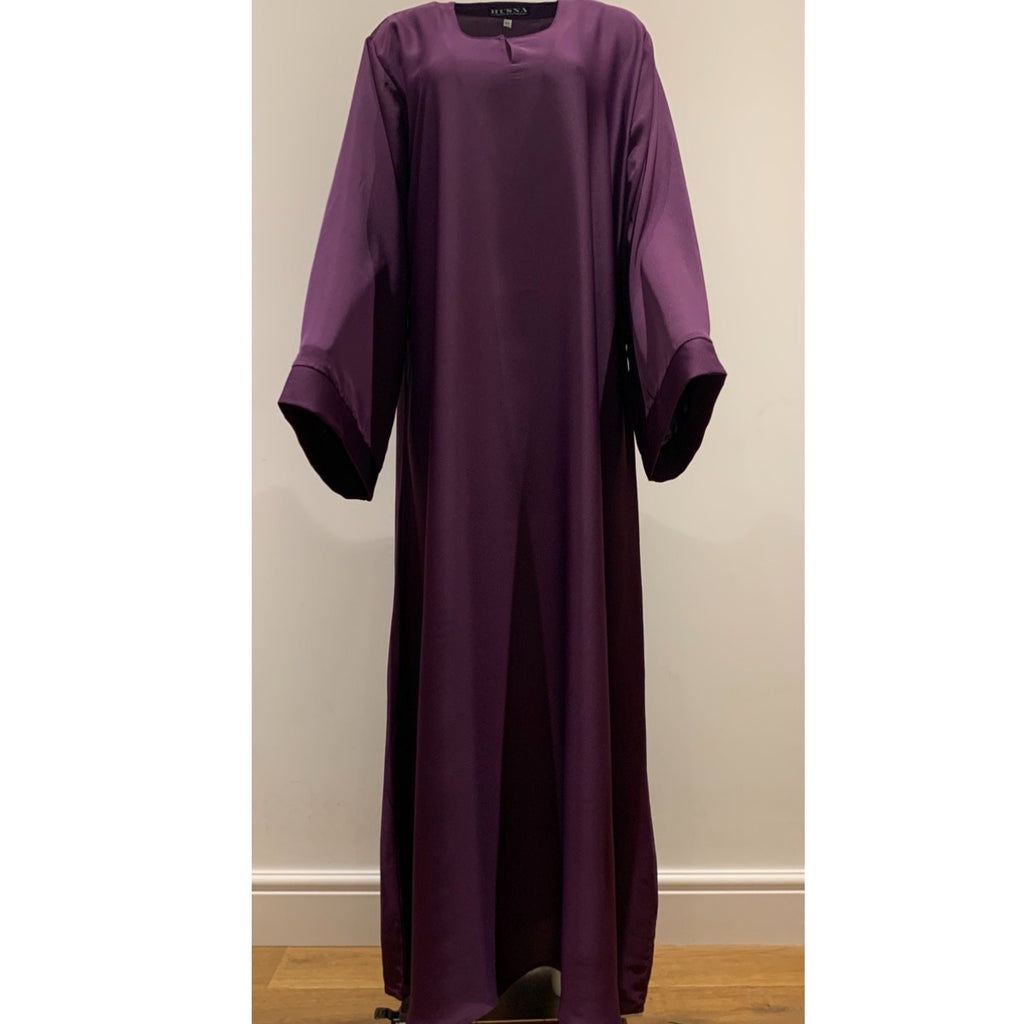 CASUAL PLAIN BELL SLEEVES ABAYA PLUM