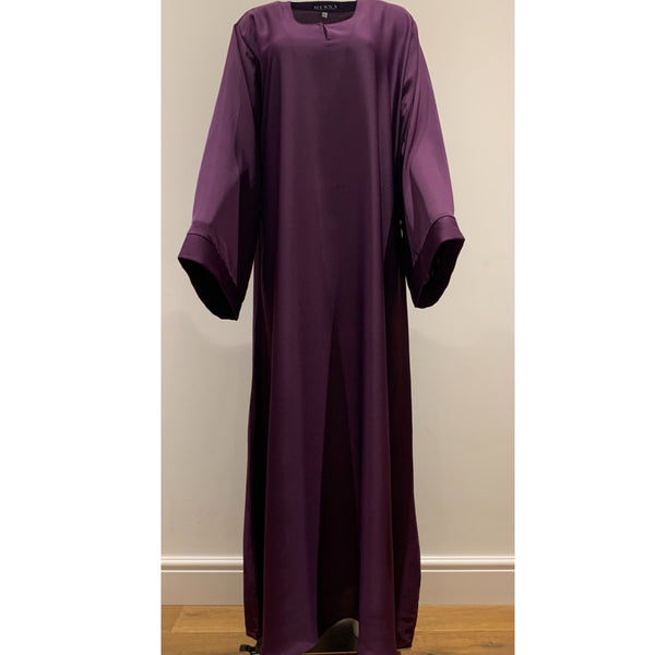 CASUAL PLAIN BELL SLEEVES ABAYA PLUM