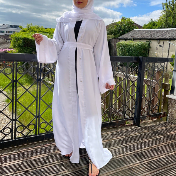 OPEN ABAYA WHITE