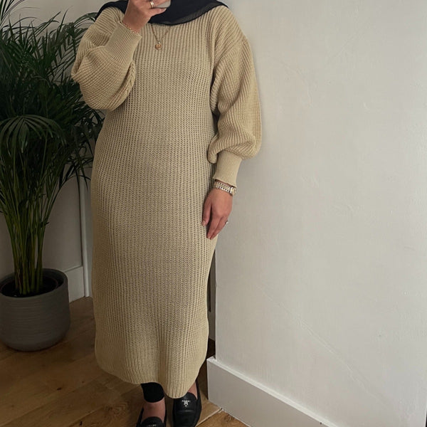 LONG KNIT JUMPER DRESS - 5 SHADES AVAILABLE