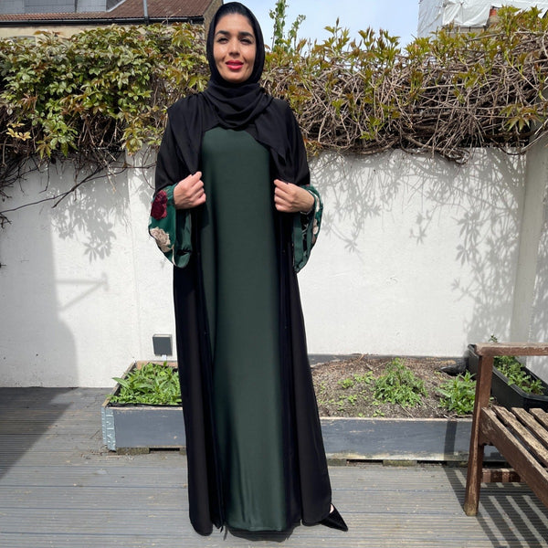 SLIP DRESS FOREST GREEN