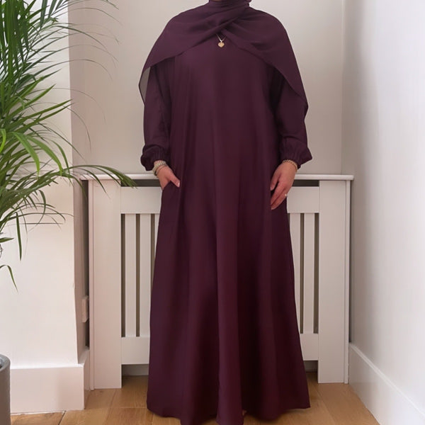 LIYAN ABAYA PLUM