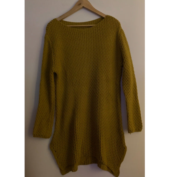 MUSTARD KNIT MIDI DRESS JUMPER